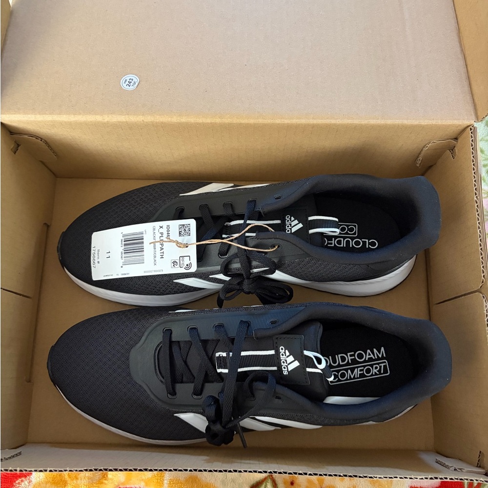 ❤️Adidas Black and White Athletic Shoes Size 11 New X _PLRPTH Running Shoes - Picture 2 of 7